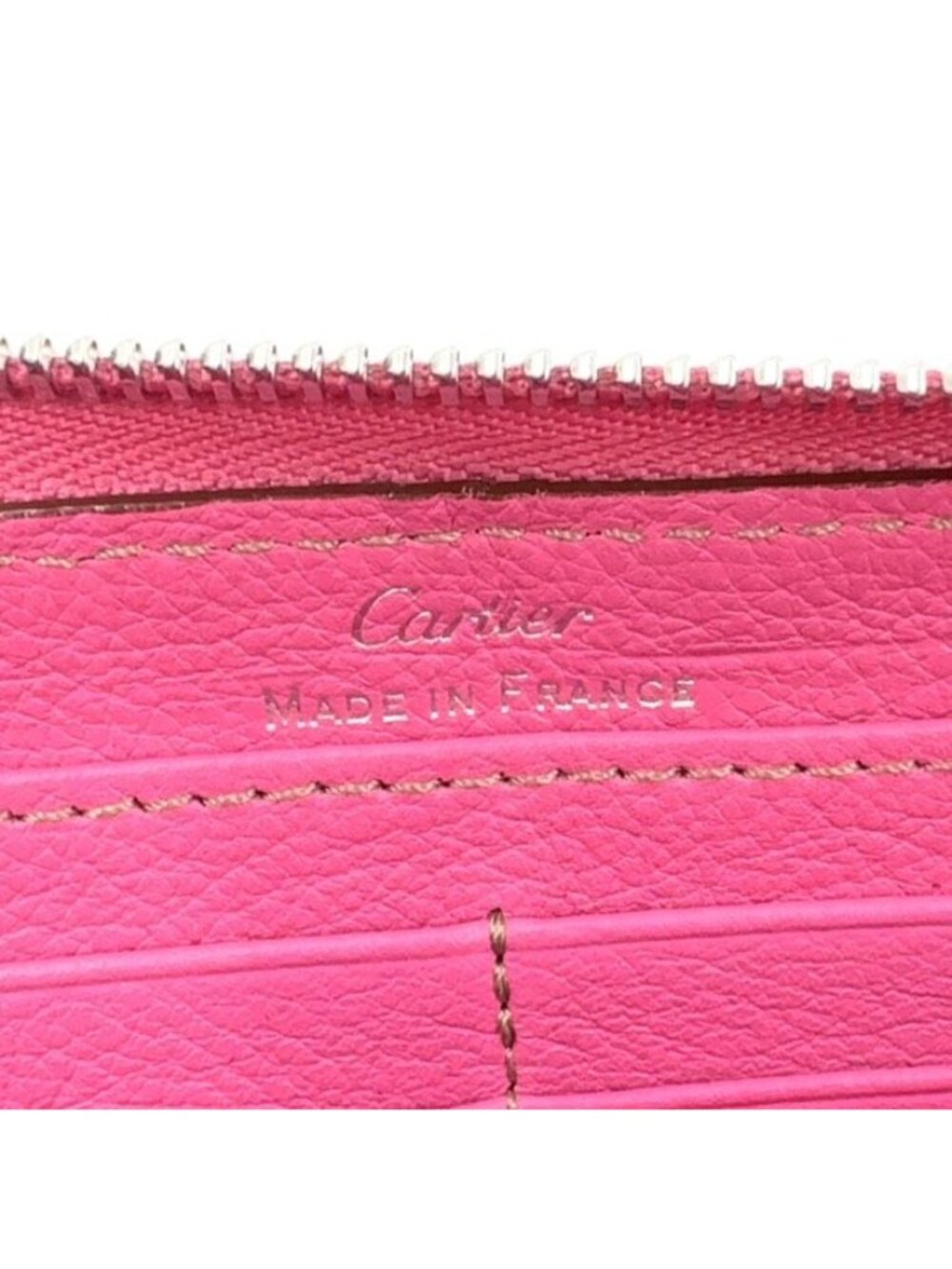 ★SOLD★ Cartier C de Cartier International Wallet Leather Pink Silver - Picture 4 of 13